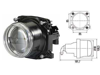 Фара Hella Bi-Halogen Ø90 mm 12V