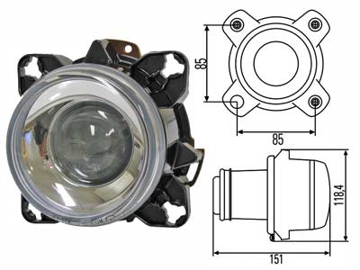 Фара Hella low beam Ø90 mm H7 24V