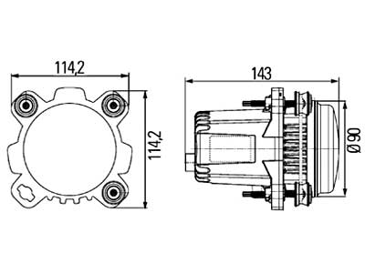 Hella LED moodul lähituli Ø90 mm 12/24V