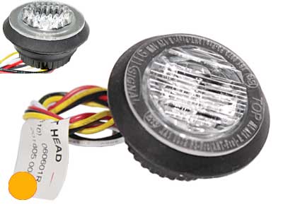 LED strobe light 3 LED amber 12–24V ECE R65