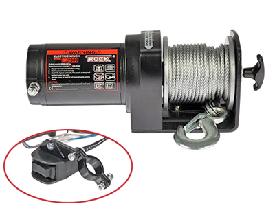 Elektrivints 907 kg 12V, terastross 15 m, ATV lenksulüliti