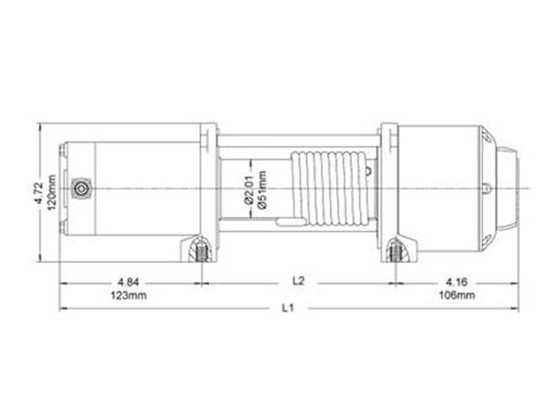 Электрическая лебёдка 2268 кг 12V IP67, стальной трос 15 м