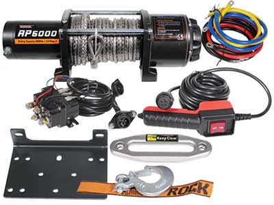 Электрическая лебёдка 2268 кг 12V IP67, синтетический трос 12 м