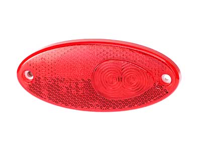 LED ääretuli ovaalne punane 24V 5 m juhe