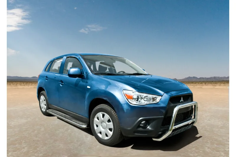 Подножки из нержавейки с рифлёной пластиной — Mitsubishi ASX (2010–2013)