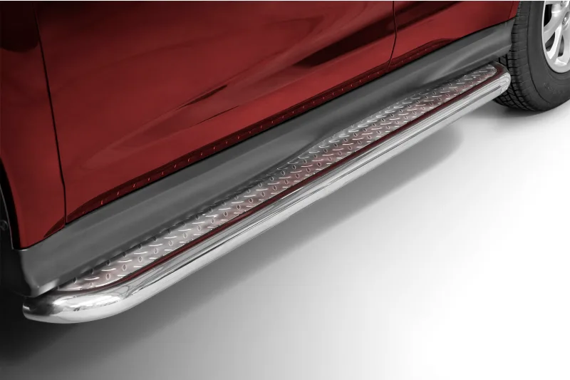 Подножки из нержавейки с рифлёной пластиной — Mitsubishi ASX (2017–2019)