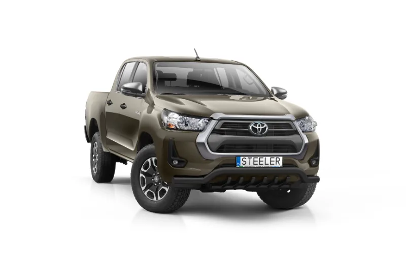 Low spoiler bar with axle-bar, black — Toyota Hilux (2021–)