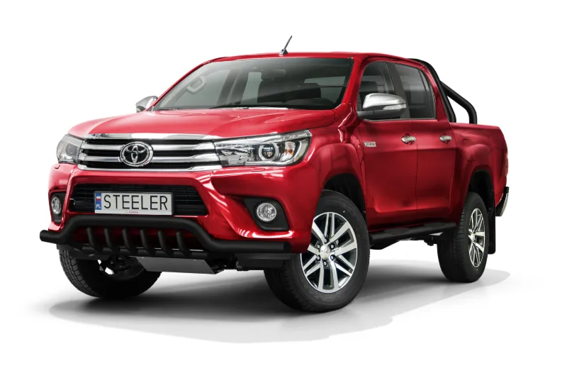 Madal kaitseraud sillatoruga, must — Toyota Hilux (2015–2018)