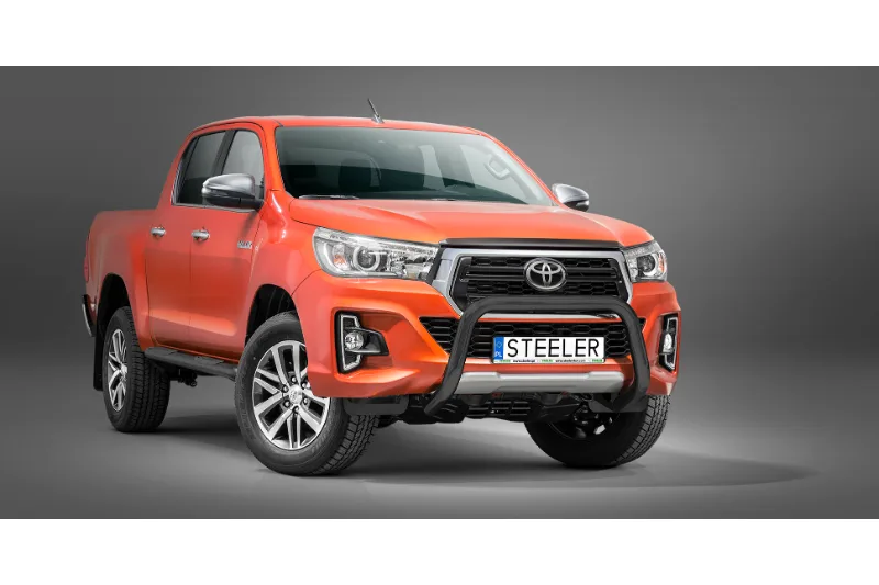 EC A-kaitseraud ilma põikitoruta, must — Toyota Hilux (2018–2021)