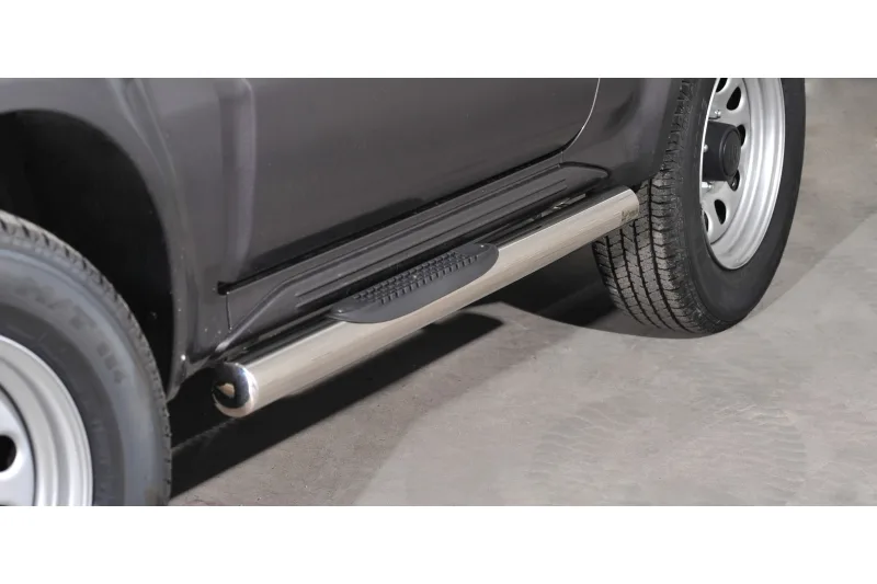 Stainless steel side bars with plastic steps — Suzuki Jimny (2012–2017)