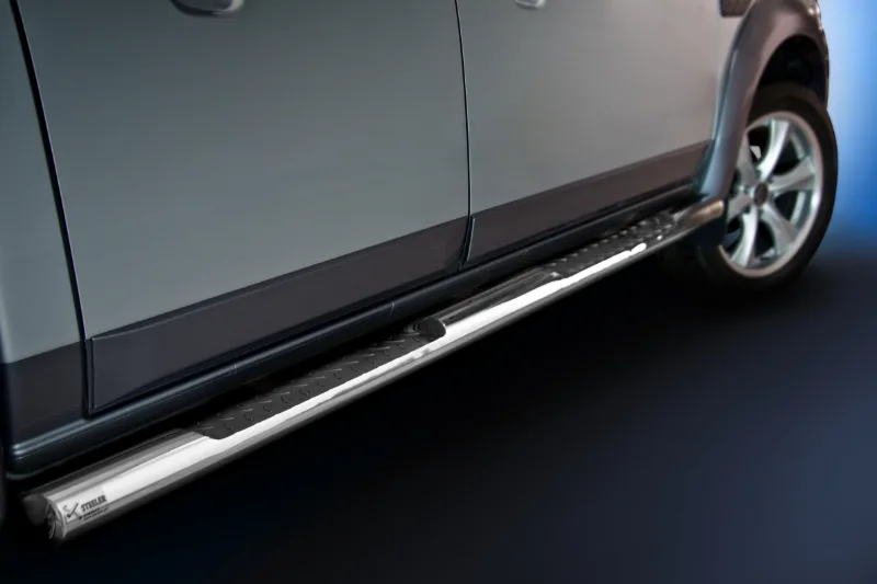 Stainless steel side bars with checker plate steps — Ford Ranger (2012–2016)