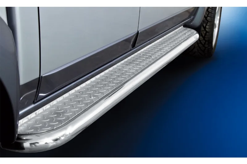 Stainless steel side steps with checker plate — Ford Ranger (2012–2016)