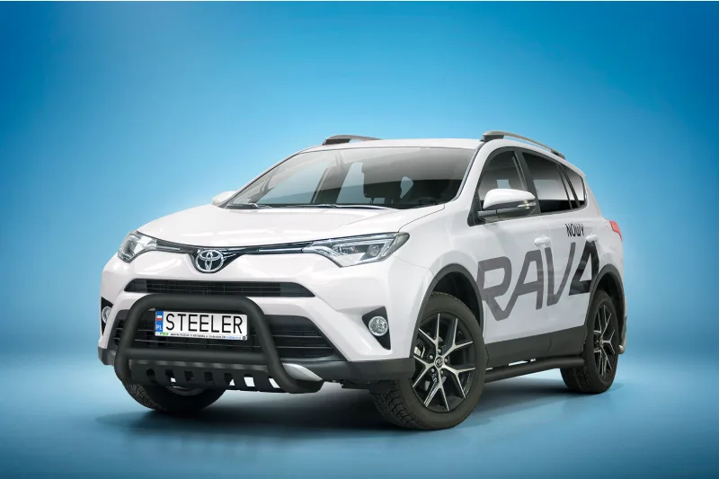 Дуга EC A с поперечиной и защитой моста, чёрная — Toyota RAV4 (2016–2018)