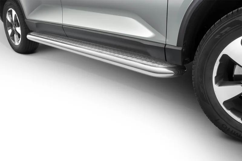 Подножки из нержавейки с рифлёной пластиной — SsangYong Rexton (2018–)