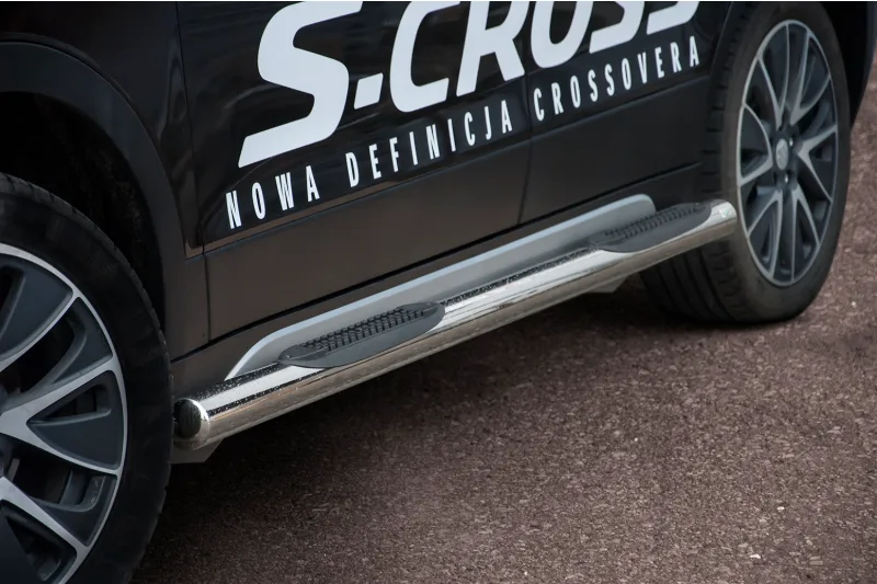 Stainless steel side bars with plastic steps — Suzuki SX4 (2013–2021)