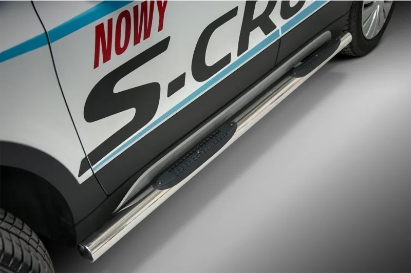 Stainless steel side bars with plastic steps — Suzuki SX4 S-Cross (2016–)