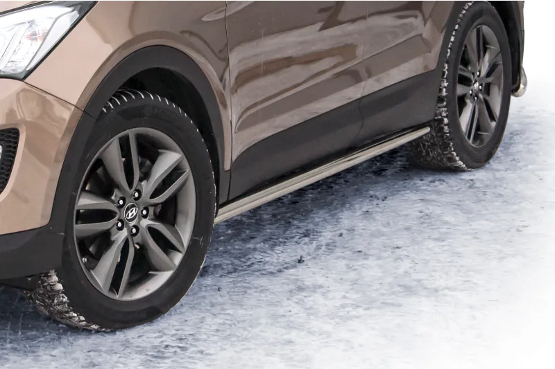 Stainless steel side bars — Hyundai Santa Fe (2012–)