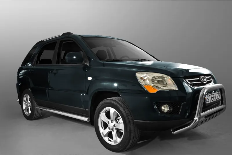 Stainless steel side bars — Kia Sportage (2008–2010)