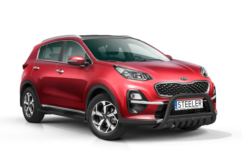 EC A-bar with cross bar and axle-plate, black — Kia Sportage (2018–2021)
