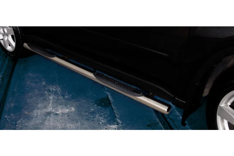 Stainless steel side bars with plastic steps — Nissan X-Trail (2007–2010)